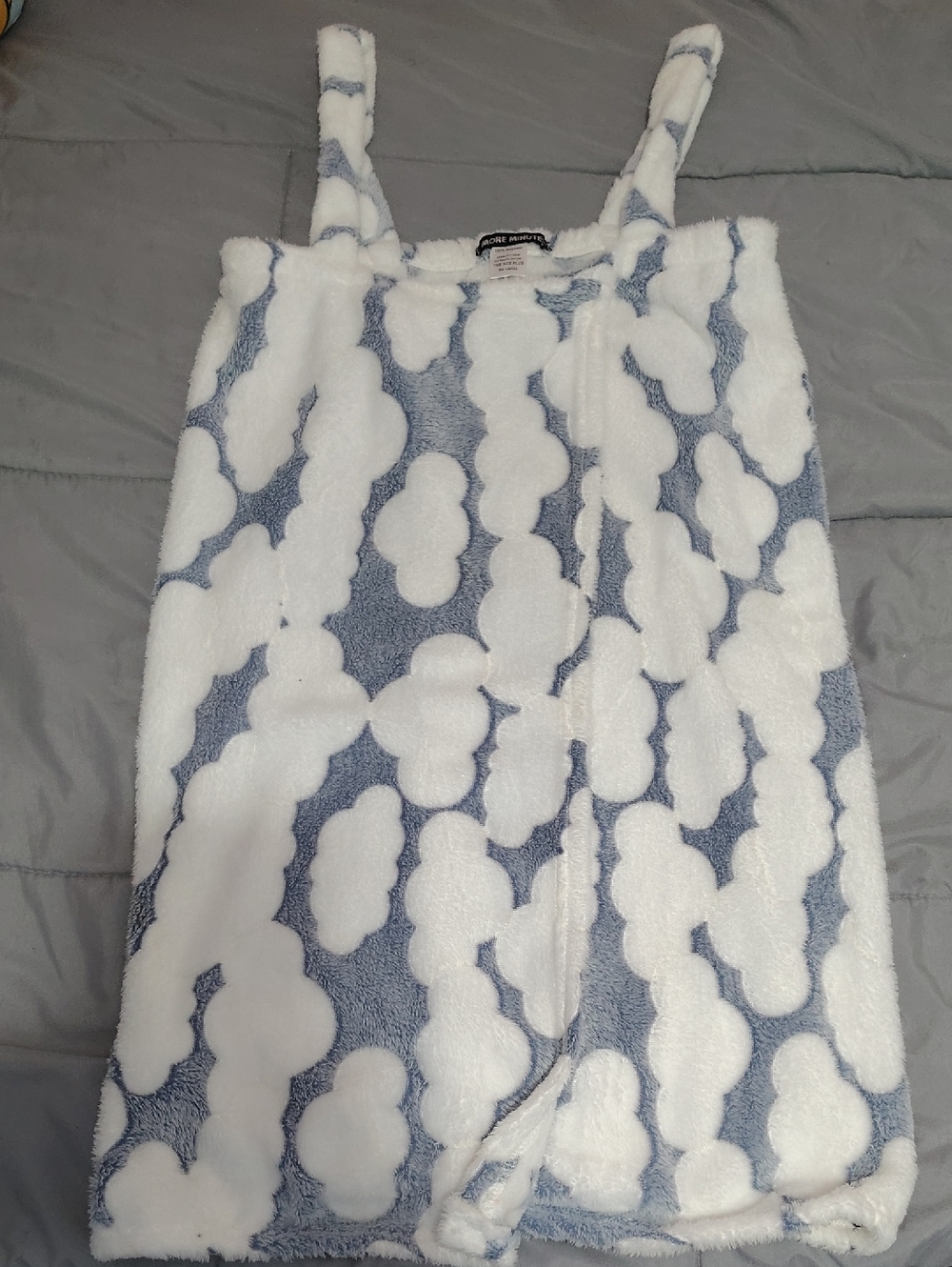 Plush Cloud Print Strap Robe